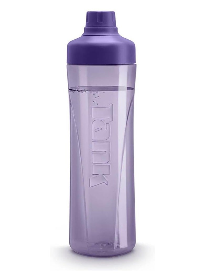 Tank Tritan Plastic Water Bottle 800mL, Purple - Image 1