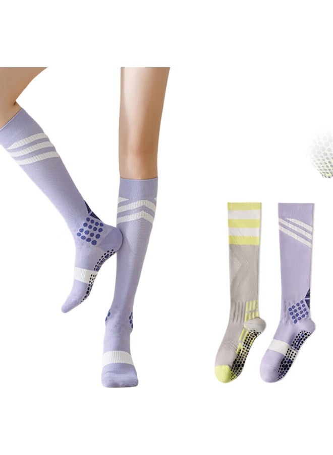 Dweck Pressure Socks, Professional Non-Slip Yoga, Women'S Sports Running Jump Rope, Muscle Compression Mid-Calf Socks, 2 Pairs - Image 2
