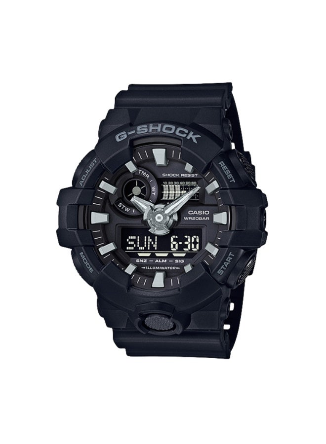 CASIO G-SHOCK GA-700-1BDR Analog-Digital Men’s Watch, Shock Resistant, 200M Water Resistant, Black Resin Strap - Image 1