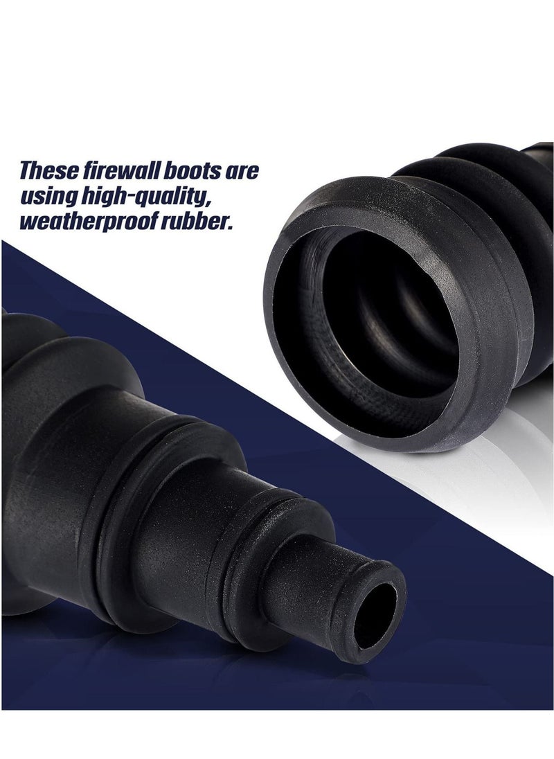 4 Pieces Universal Firewall Boots Firewall Grommets Automotive Rubber Grommets For Wire Bundles 3/8 to 1 Inch Diameter Wire Bundle Boots Quick and Easy Grommets for Vehicle Running Cables