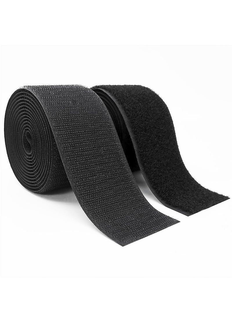 General - Hook and Loop Strips, 2 Inch Wide, Easy to Sew, Excellent Grip,Adhesive, Interlocking Tape, Hook and Loop Tape for Clothing Sewing Crafts and DIY Projects, Each Roll 2'' x 6', Black - Image 1