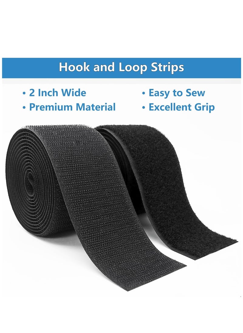 Hook and Loop Strips, 2 Inch Wide, Easy to Sew, Excellent Grip,Adhesive, Interlocking Tape, Hook and Loop Tape for Clothing Sewing Crafts and DIY Projects, Each Roll 2'' x 6', Black - pzsku/ZC8BB9D88A4AFD897B172Z/45/_/1696516081/44d9edf0-79e5-4580-86a8-1848d8c739a7