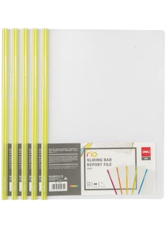 Deli 5-Piece Report File With Green Sliding Bar  - Image 1