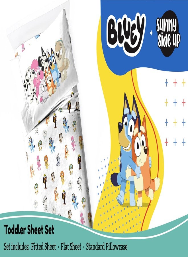 Sunny Side Up مجموعة ملاءات بلوى وأصدقائه للأطفال - مجموعة سرير من 3 قطع تشمل غطاء وسادة - ملاءات ميكروفايبر فائقة النعومة - Image 2