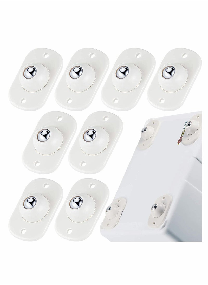 Generic Stainless Steel Self Adhesive Universal Wheels Mini Caster Wheels Swivel 360 Degree Rotation Sticky Pulley for Bins Bottom Storage Box Furniture Trash Can (8 Pcs)  - Image 1
