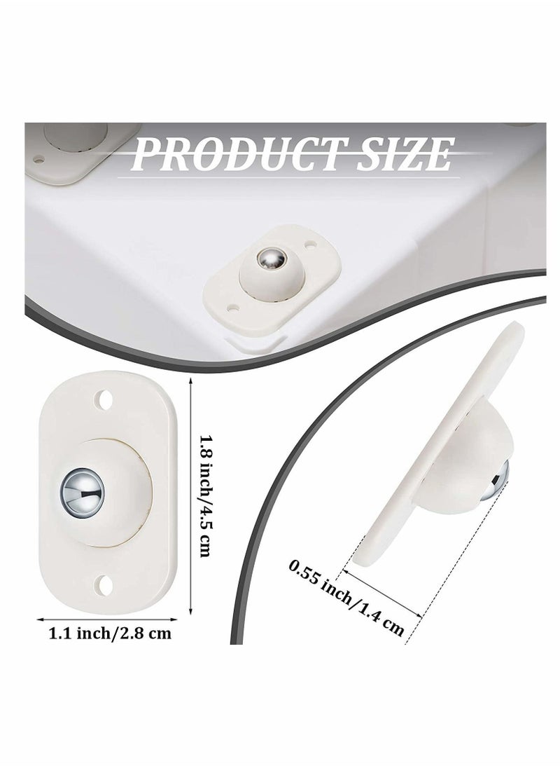 Generic Stainless Steel Self Adhesive Universal Wheels Mini Caster Wheels Swivel 360 Degree Rotation Sticky Pulley for Bins Bottom Storage Box Furniture Trash Can (8 Pcs)  - Image 2