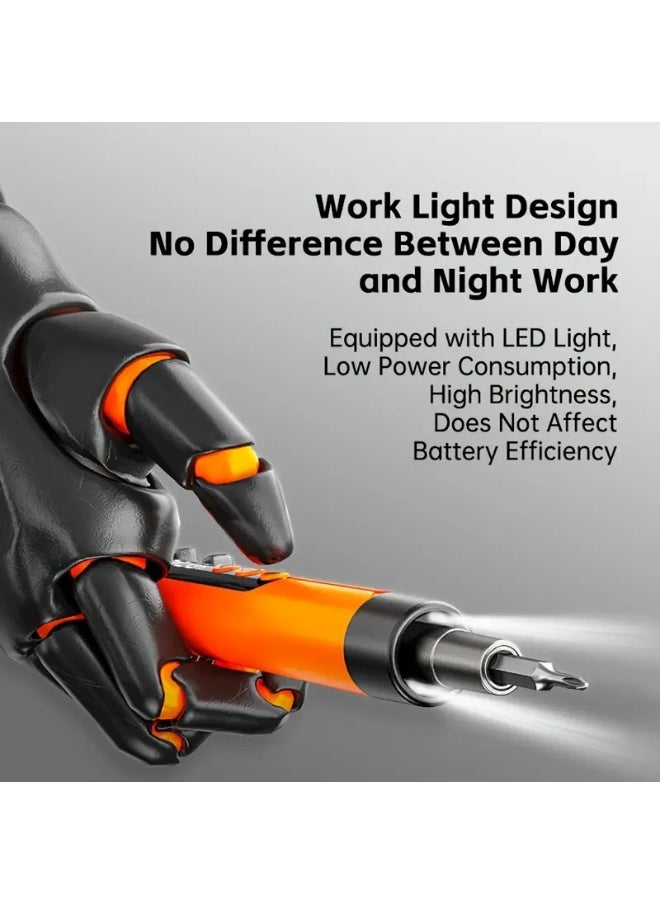 Generic 46-in-1 USB with light digital display electric screwdriver set, silent high torque five-speed adjustable multi-functional portable mini tool rechargeable lithium battery displays low power overload protection suitable for home use screw batch computer mobile phone repair tool set  - Image 4