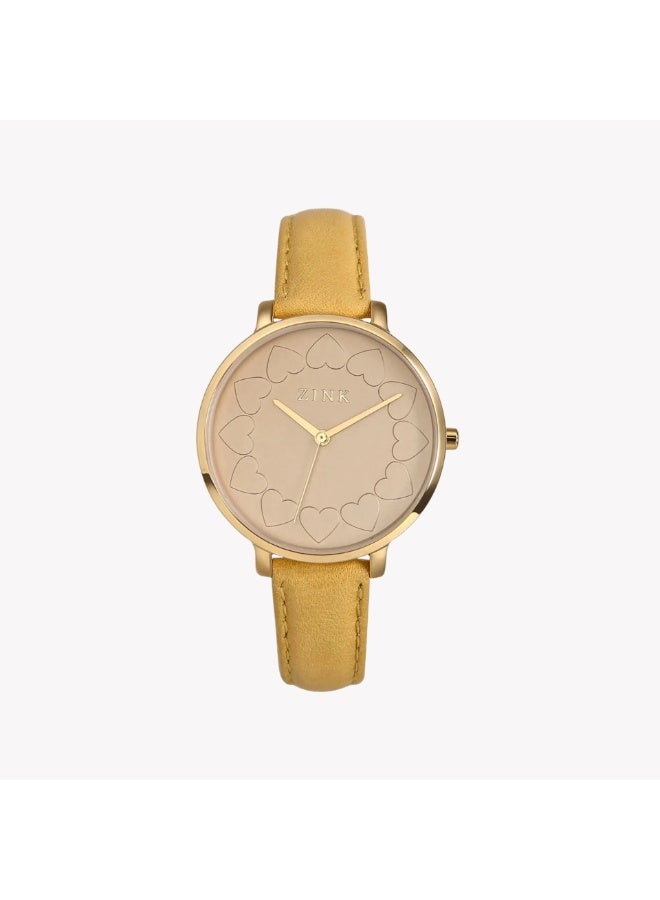 ZINK Women's Gold & Khaki Watch, Stainless Steel | ZK129L1LS-1015S - Image 1