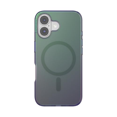 POPSOCKETS Polycarbonate iPhone 16 Protective Case Compatible with Magsafe, Phone Case for iPhone 16, Wireless Charging Compatible - Nightshade,Green - Image 1
