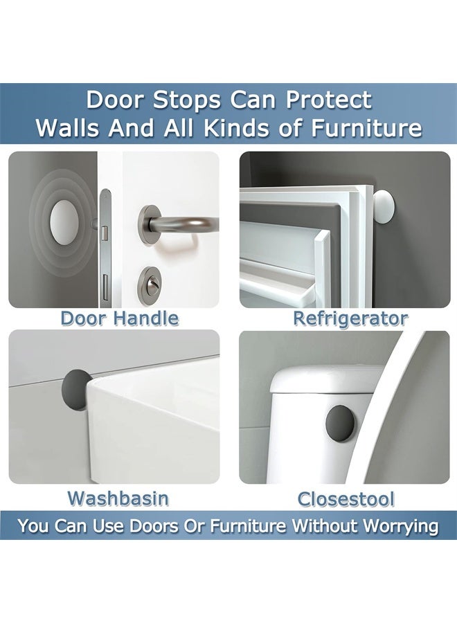 HOMESTAR 4 Pcs Door Stoppers, Wall Protector, Buffer Guard, Doorknob Door Handle Bumper, Silencer Soft Rubber Crash Pad for Home, Office, Grey - Image 4