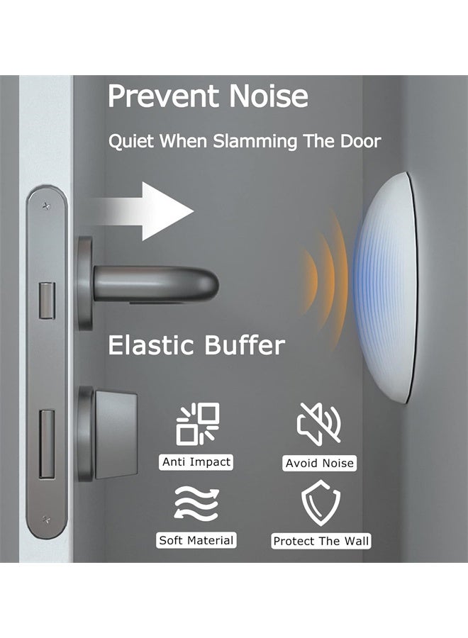 HOMESTAR 4 Pcs Door Stoppers, Wall Protector, Buffer Guard, Doorknob Door Handle Bumper, Silencer Soft Rubber Crash Pad for Home, Office, Grey - Image 5