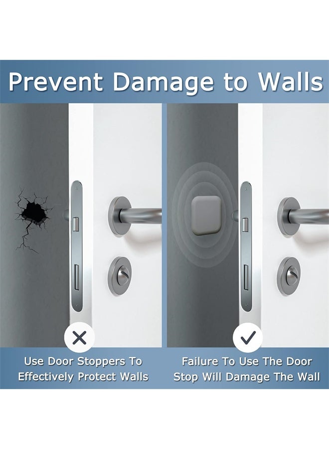 HOMESTAR 4 Pcs Door Stoppers, Wall Protector, Buffer Guard, Doorknob Door Handle Bumper, Silencer Soft Rubber Crash Pad for Home, Office, Grey - Image 3