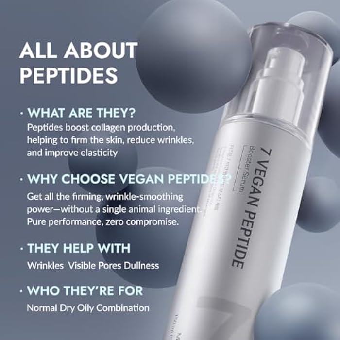 MIZON 7 Vegan Peptide Booster Serum Korean Anti-Aging Face Serum with Niacinamide & Hyaluronic Acid Hydrating Firming & Smoothing Skincare for Fine Lines & Skin Repair – 5.07 fl oz - Image 4