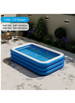 TAPIT 260x160x60cm 3-Layer Rectangle Shape Inflatable Swimming Pool, Thickened Durable Family Swimming Pool, Indoor Entertainment and Outdoor Activities Party Toys for Adults and Kids, Suitable for 1-5 People  - Image 3
