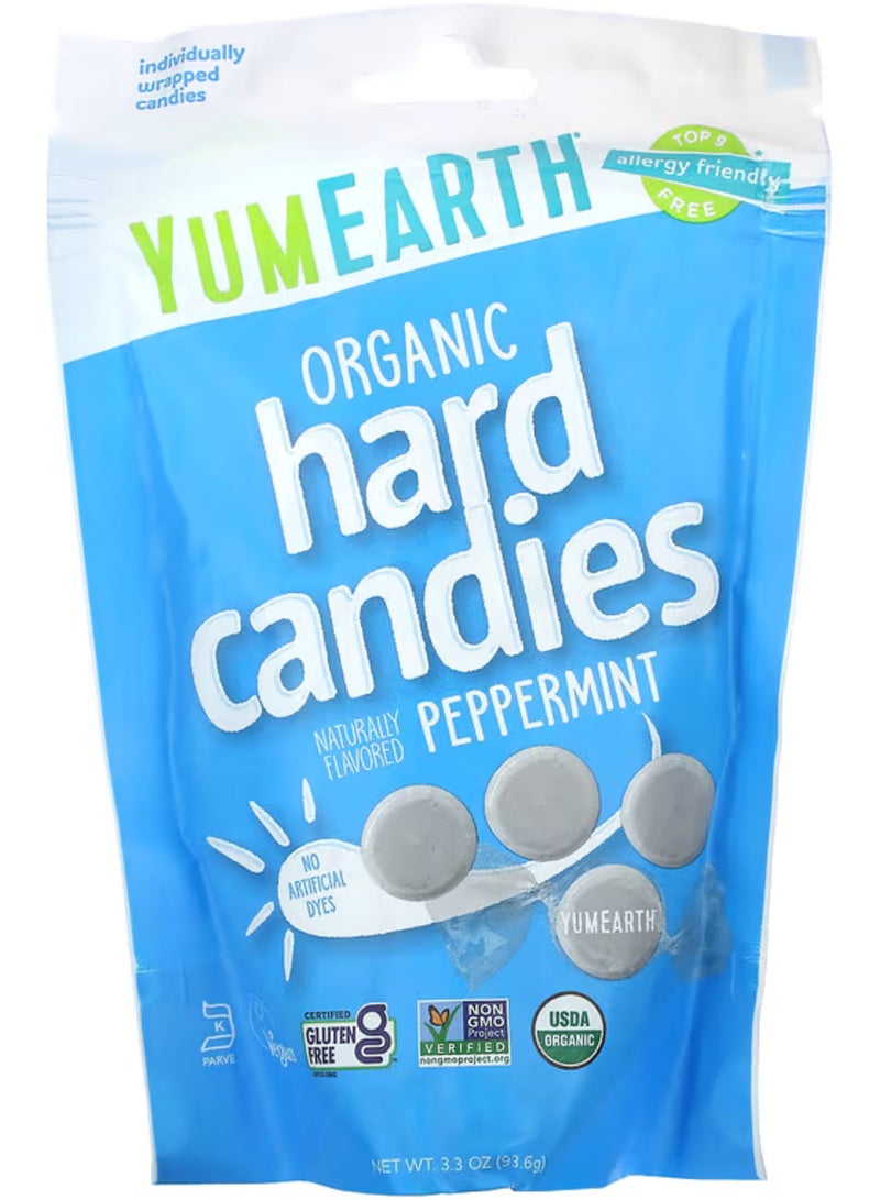 YumEarth Yam Earth, Organic Hard Candies, Peppermint, 3.3 oz (93.6 g)