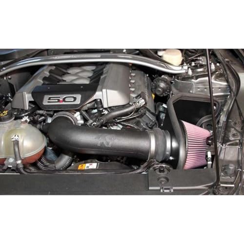 K+N K&N Cold Air Intake System: High-Flow Air Filter, Increase Performance & Acceleration: Compatible with 2015-2017 Ford: Mustang GT, 63-2590 - Image 4