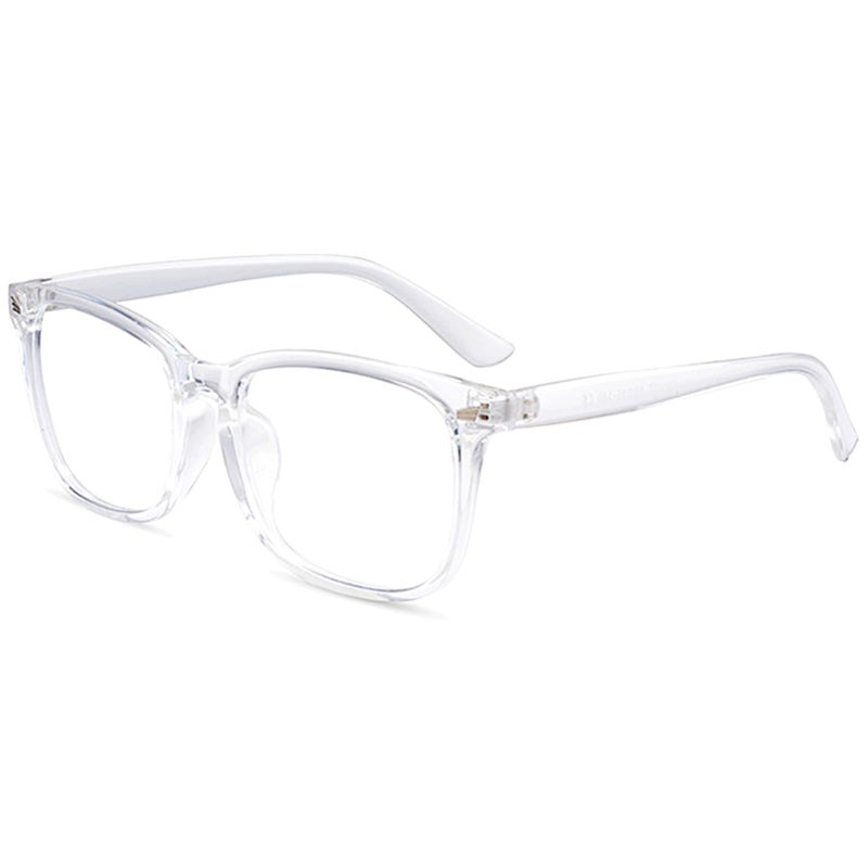 EYLRIM Square Frame Clear Lens Glasses Non Prescription Eyeglasses(A4 Transparent) - Image 1