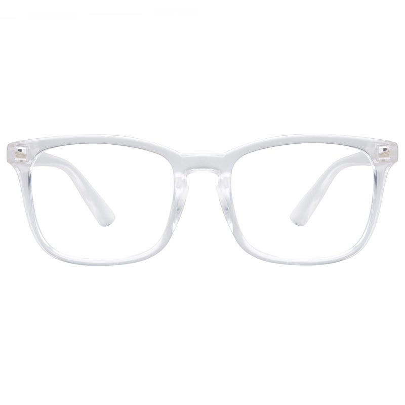 EYLRIM Square Frame Clear Lens Glasses Non Prescription Eyeglasses(A4 Transparent) - Image 2