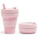 Stojo STOJO Stojo Collapsible Travel Cup With Straw - Carnation Pink, 16oz / 470ml - Reusable To-Go Pocket Size Silicone  - Image 2