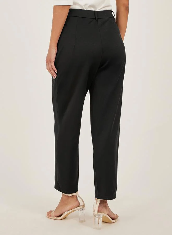 Styli Black Tailored Pants for Women