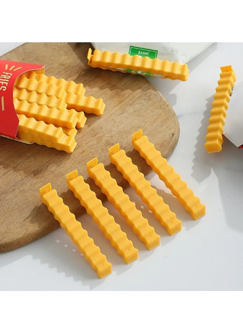 Plan A - 12 Closing Clips for Storage Bags, Snack Bags and Food Bags with Potato Box Shape Magnetic Fridge Holder - Image 1