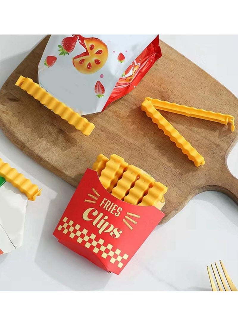 Plan A - 12 Closing Clips for Storage Bags, Snack Bags and Food Bags with Potato Box Shape Magnetic Fridge Holder - Image 1