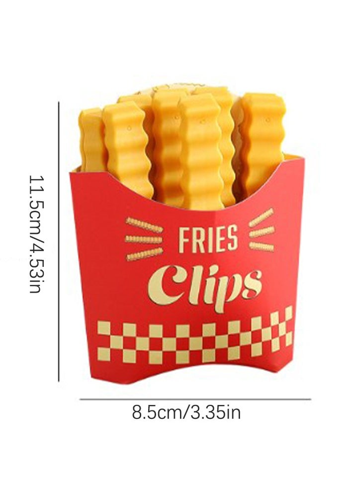 Plan A - 12 Closing Clips for Storage Bags, Snack Bags and Food Bags with Potato Box Shape Magnetic Fridge Holder - Image 1