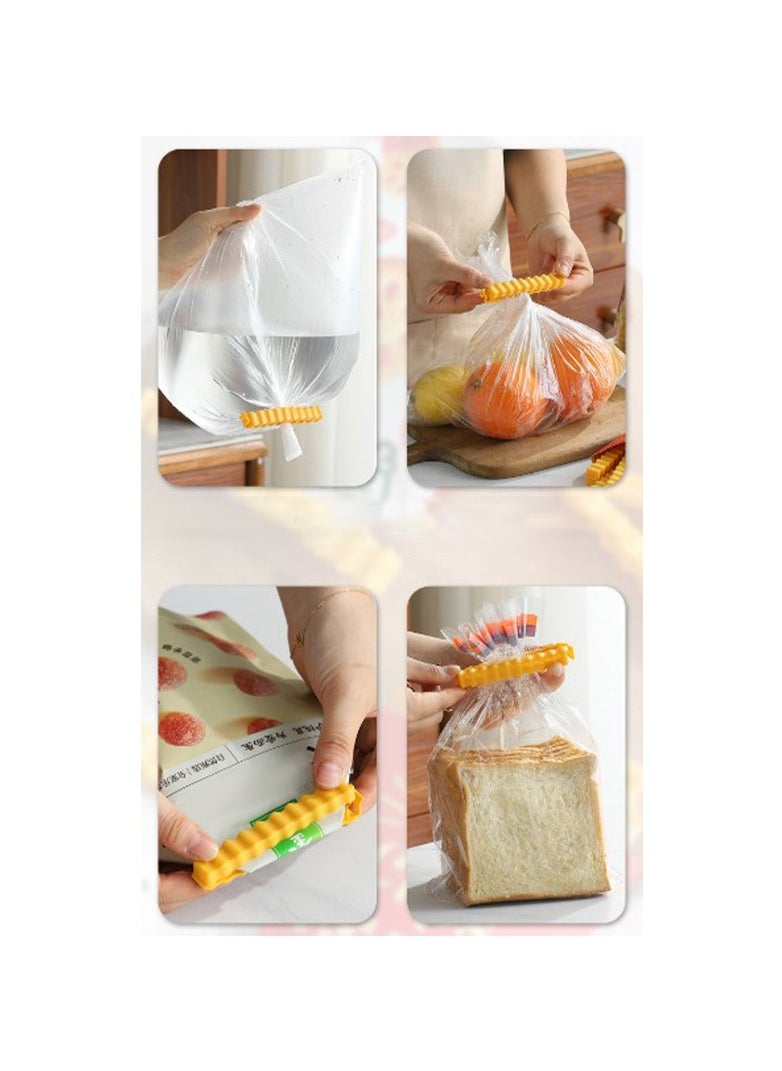 Plan A - 12 Closing Clips for Storage Bags, Snack Bags and Food Bags with Potato Box Shape Magnetic Fridge Holder - Image 1