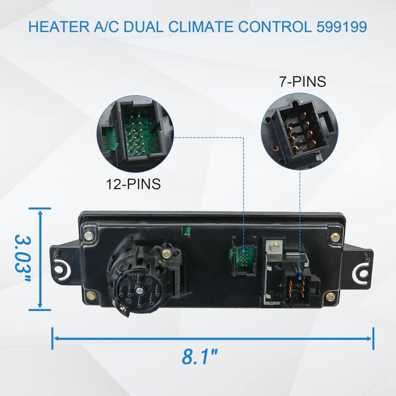 BUSIDN Heater Climate Control A/C Dual Control Panel Replacement for Buick Century and Regal - Image 3
