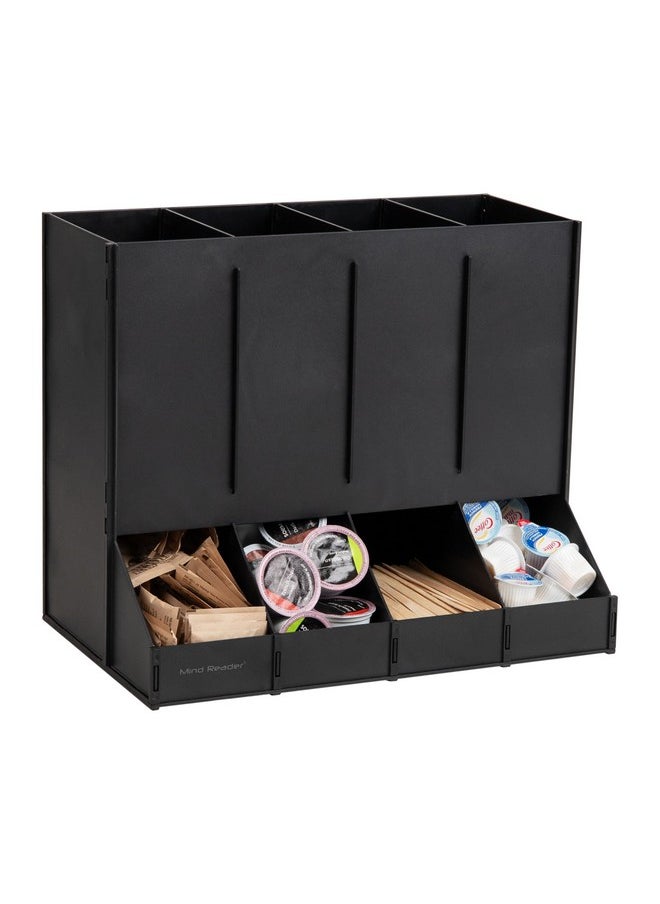 Mind Reader Mind Reader 4-Compartment Single Serve Coffee Pod Dispenser, 120 Pod Capacity, Breakroom, 14.5" L x 9" W x 12.25" H, Black  - Image 1