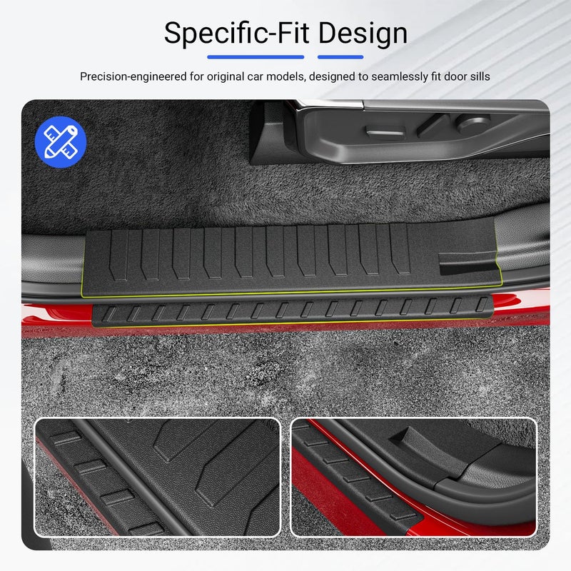 Xipoo Door Sill Protector Compatible with 2021-2026 Ford F150 Car Door Protector TPE Car Threshold Protector Entry Guard Replacement for 2021-2026 Ford F-150 Accessories - Image 2