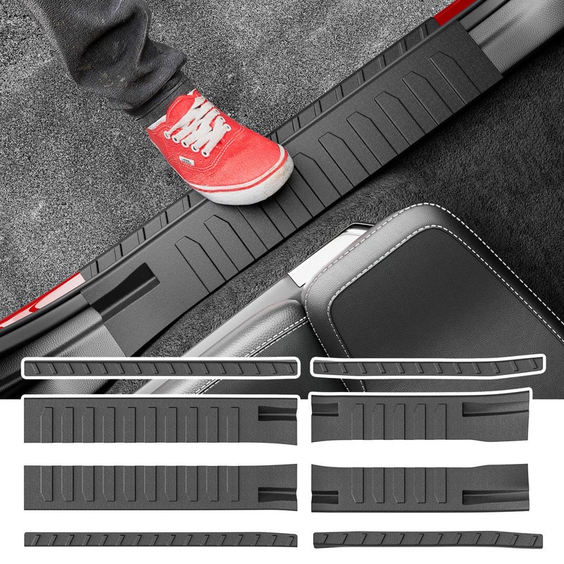 Xipoo Door Sill Protector Compatible with 2021-2026 Ford F150 Car Door Protector TPE Car Threshold Protector Entry Guard Replacement for 2021-2026 Ford F-150 Accessories - Image 1
