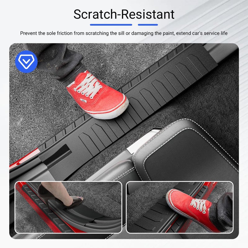 Xipoo Door Sill Protector Compatible with 2021-2026 Ford F150 Car Door Protector TPE Car Threshold Protector Entry Guard Replacement for 2021-2026 Ford F-150 Accessories - Image 4