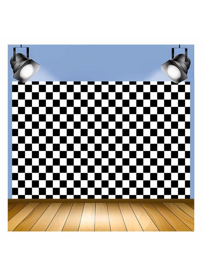XLL Black and WhiteRacing Checker Texture Grid Birthday Chess Board Theme Photography Backdrops 7X5ft Children Kids Birthday Party Supplies Newborn Baby Shower Banner Photo Background Booth Props Vinyl - Image 3