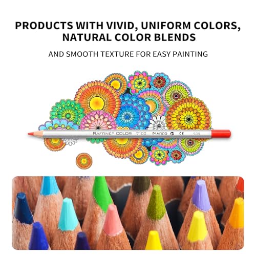 AXUS MARCO Oil Colored Pencils Sets For Adults Colour Pencils in Iron Box Ideal for Sketching, Illustrations, Doodling & Design Great for Art Lovers & Pros. (RAFFINÉ 7100 Series-72 Colors) - Image 4