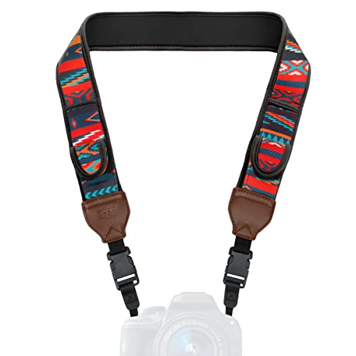 USA Gear TrueSHOT Camera Strap Neoprene Camera Straps - Padded Neck Strap, Pockets, and Quick Release Buckles - Compatible with Canon, Nikon, Sony and More DSLR and Mirrorless Cameras (Southwest) - Image 1