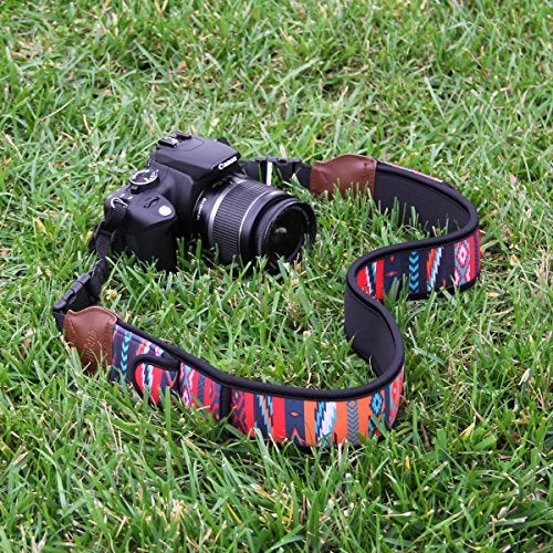 USA Gear TrueSHOT Camera Strap Neoprene Camera Straps - Padded Neck Strap, Pockets, and Quick Release Buckles - Compatible with Canon, Nikon, Sony and More DSLR and Mirrorless Cameras (Southwest) - Image 3