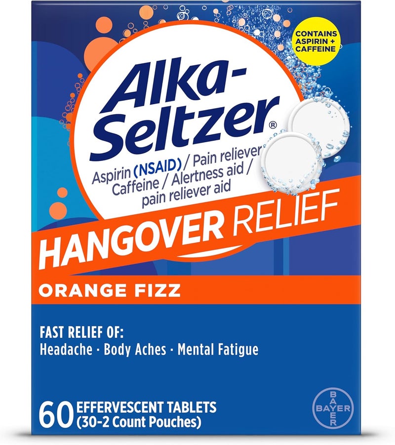 أقراص Alka-Seltzer لتخفيف آثار الكحول، يبدأ التخفيف السريع في حوالي 15 دقيقة للصداع وآلام الجسم والإرهاق الذهني، عبوات حفلة العازبة وحفلة العازب 60 قرصًا (3 صناديق، 20 قرصًا لكل منها) - Image 1