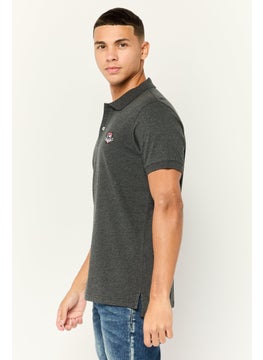 Nordland Men Regular Fit Short Sleeve Brand Logo Polo Shirt, Dark Grey  - Image 2