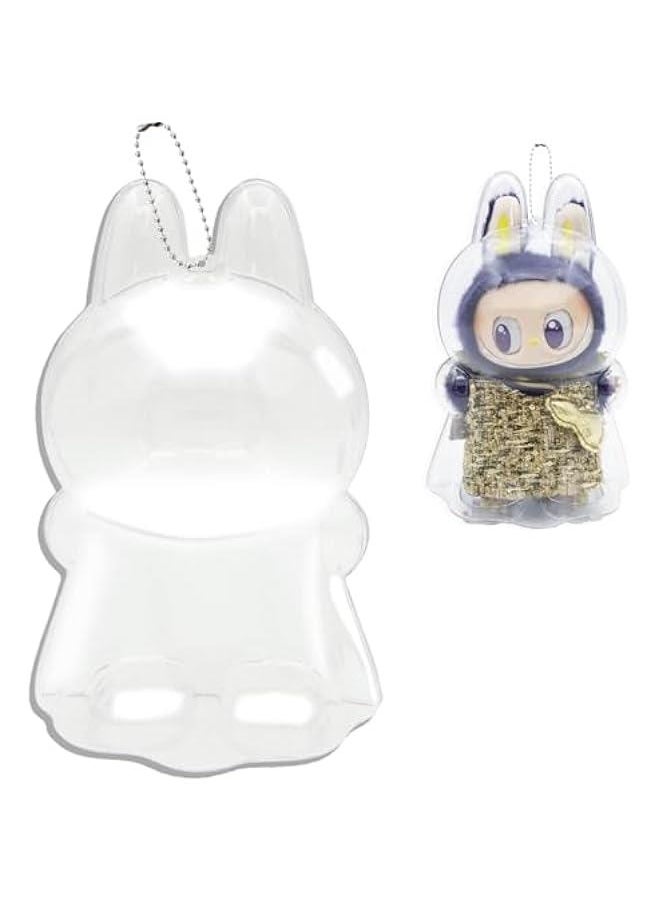Arabest Protective Clear Case for LABUBU Wings of Fortune, Plastic Display Cover with Keychain Storage (Doll Not Included)  - Image 1