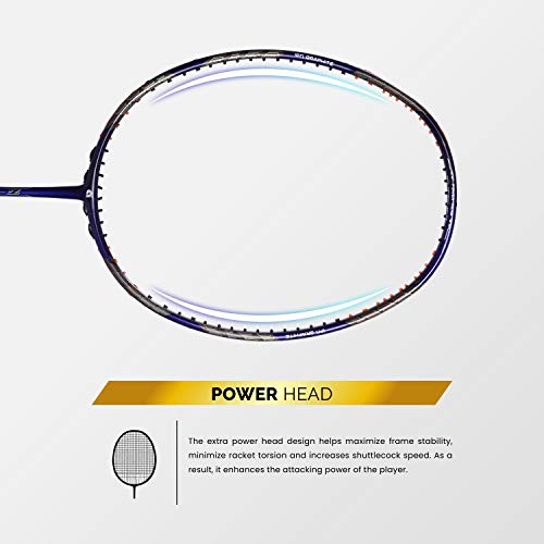 Apacs Z-Ziggler (Unstrung, 38 LBS Max Tension) 6.4mm Slim Shaft | Made in Vietnam | 100% Japanese Graphite Badminton Racket with Free Full Cover | G2-4 1/8 inches (Blue) - Image 4