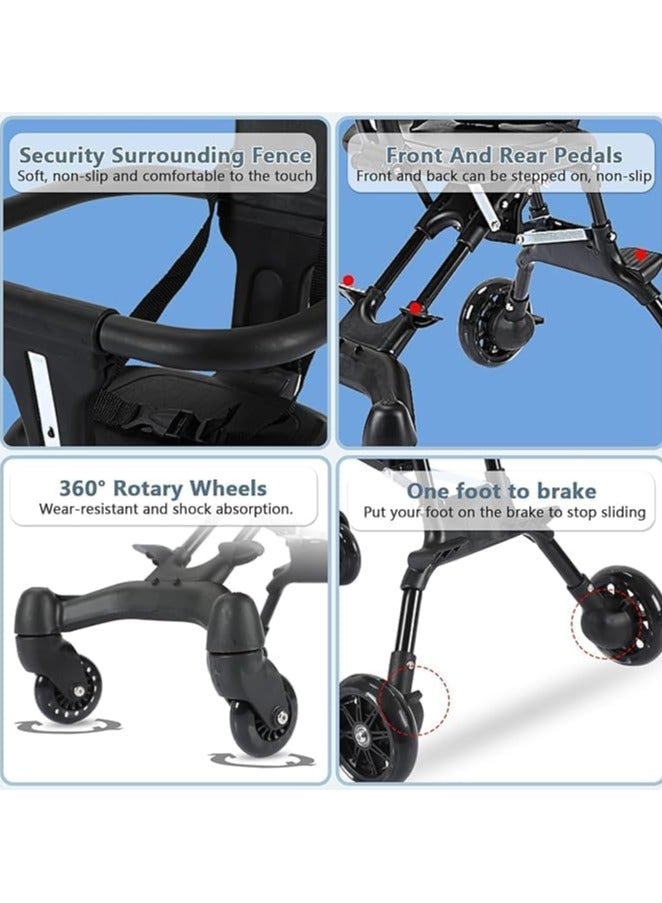 عربة أطفال، عربة أطفال 2 في 1 قابلة للتحويل،عربة اطفال اتجاهين عربات أطفال مدمجة مع طي بيد واحدة، مظلة قابلة للتعديل، عربات أطفال مضادة للصدمات، للأطفال من عمر 0 ​​إلى 36 شهرًا - Image 3