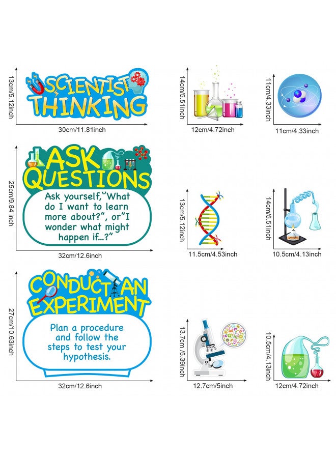 Outus 25 Pieces Science Bulletin Board Set, Multi Colors Science Theme Cutouts Science Board Posters Science Lab Card Decorations with Adhesive Dots for School, Classroom, Office, Chemistry Party Supplies - Image 2