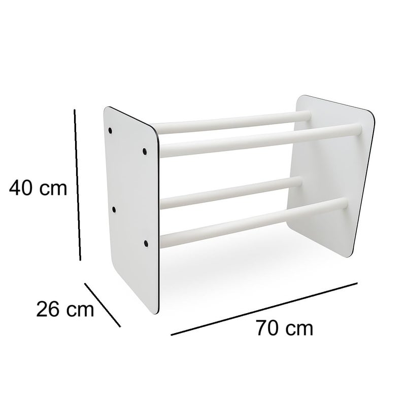 SORT & STORE Wooden Shoe Rack Stand Organizer Storage Cabinet, For Entryway, Living Room, Hallway, Bedroom, Dressing Room And More (White, 2 Shelves) - Image 3