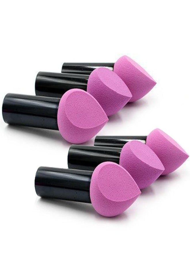 Luzen 6 قطع إسفنجة مكياج مع مقبض خافي العيوب كريم الأساس فرشاة مكياج أداة تطبيق المكياج خلاط تجميل للنساء والفتيات سائل، كريم وبودرة أداة تطبيق مستحضرات التجميل - Image 1