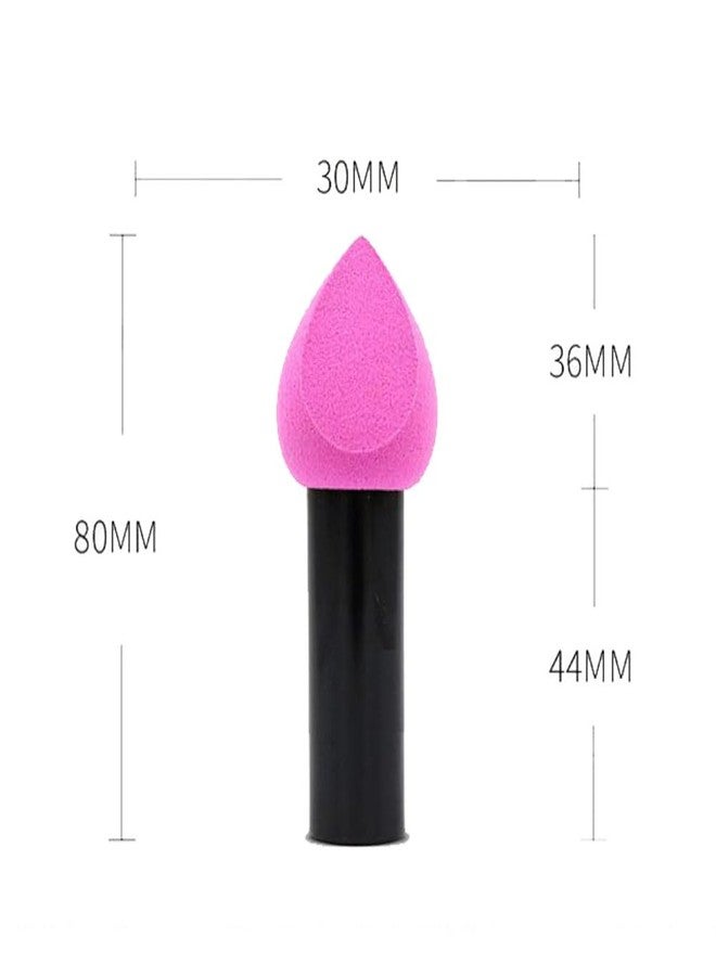 Luzen 6 قطع إسفنجة مكياج مع مقبض خافي العيوب كريم الأساس فرشاة مكياج أداة تطبيق المكياج خلاط تجميل للنساء والفتيات سائل، كريم وبودرة أداة تطبيق مستحضرات التجميل - Image 4