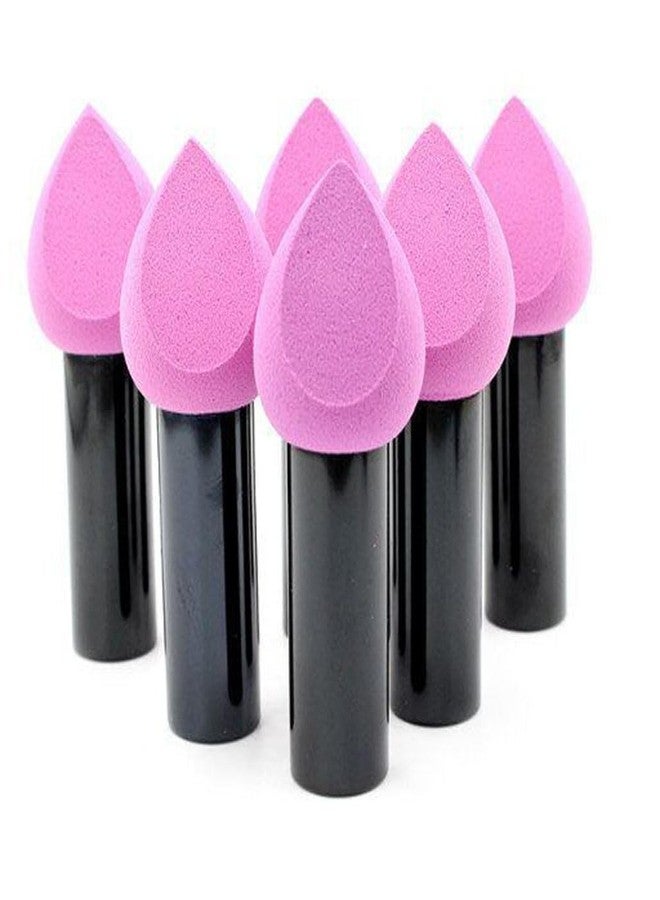 Luzen 6 قطع إسفنجة مكياج مع مقبض خافي العيوب كريم الأساس فرشاة مكياج أداة تطبيق المكياج خلاط تجميل للنساء والفتيات سائل، كريم وبودرة أداة تطبيق مستحضرات التجميل - Image 2