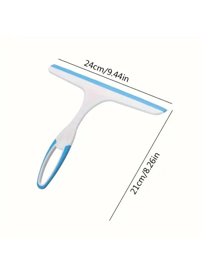 1pc Silicone And Polypropylene Shower Squeegee Handheld Glass Wiper Water Removal Scraper For Shower Doors Bathroom Window Car Glass Random Color Essential Household Cleaning Tool - Image 2
