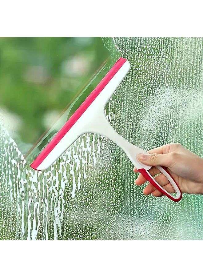 1pc Silicone And Polypropylene Shower Squeegee Handheld Glass Wiper Water Removal Scraper For Shower Doors Bathroom Window Car Glass Random Color Essential Household Cleaning Tool - Image 5