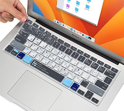 imComor MacBook Pro 13 Shortcuts Keyboard Cover Skin for 2024 MacBook Pro 13 inch M2 A2338 2023 2022 2021 2020 M1 A2338 A2289 A2251 & MacBook Pro 16" A2141 Touch Bar MAC OS Shortcut Keyboard Protector Skin - Image 1